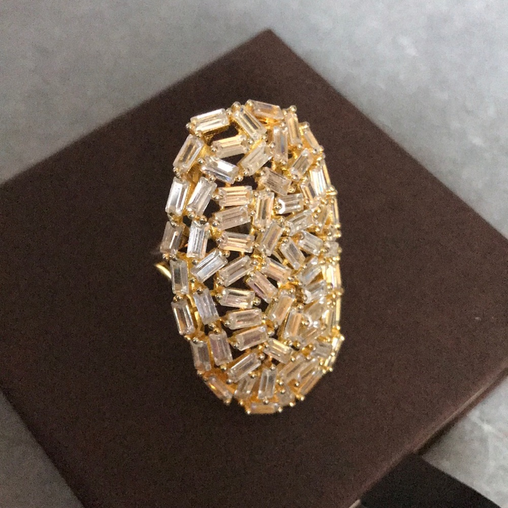 Fab Gold Plated 925 &CZ Baguettes - Picture 2 of 5